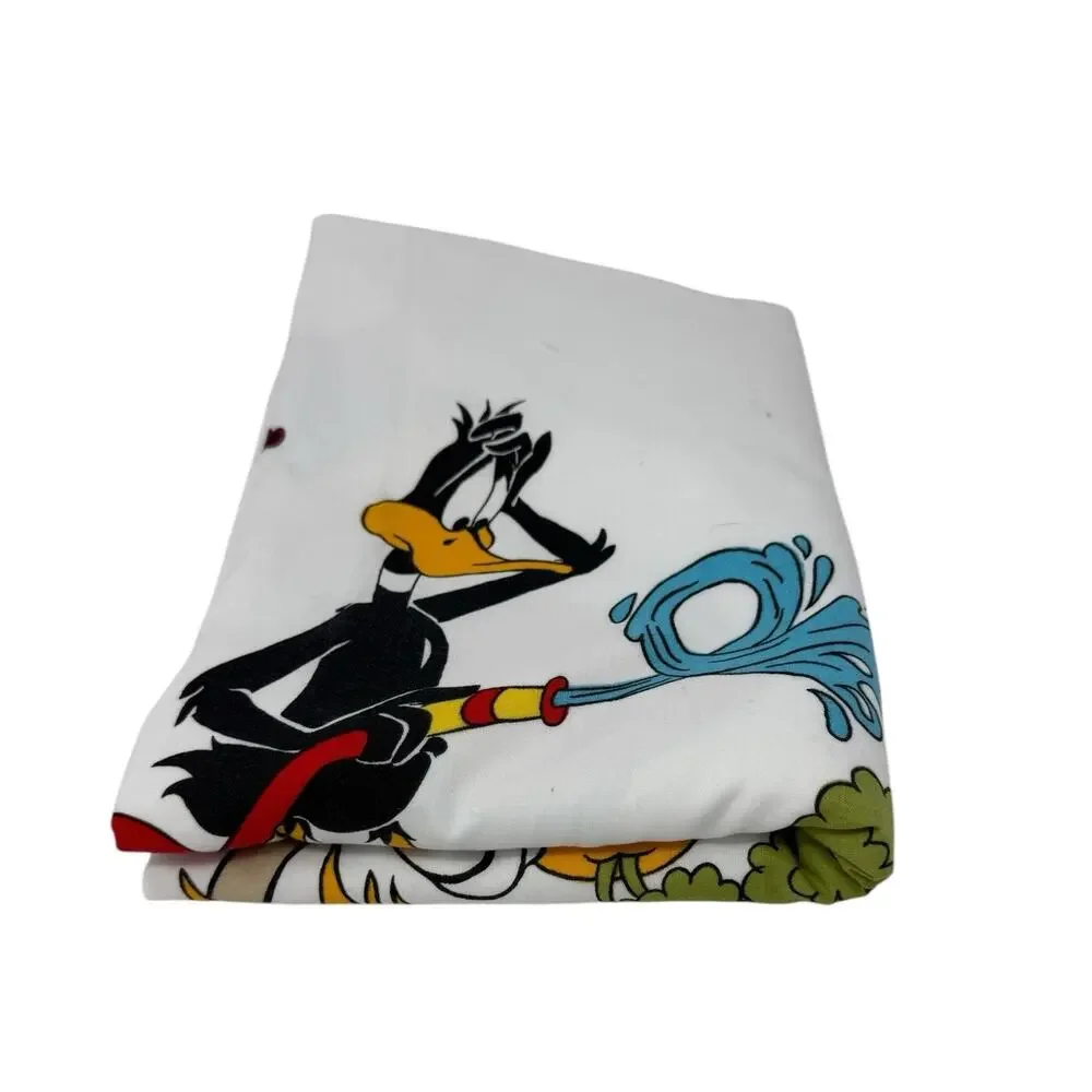 Looney Toons Vintage Burlington‎ House Gold Star White Bed Sheets Size 63 x 104